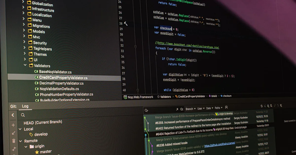 Software code & version control on screen, key for in-context review localization.
